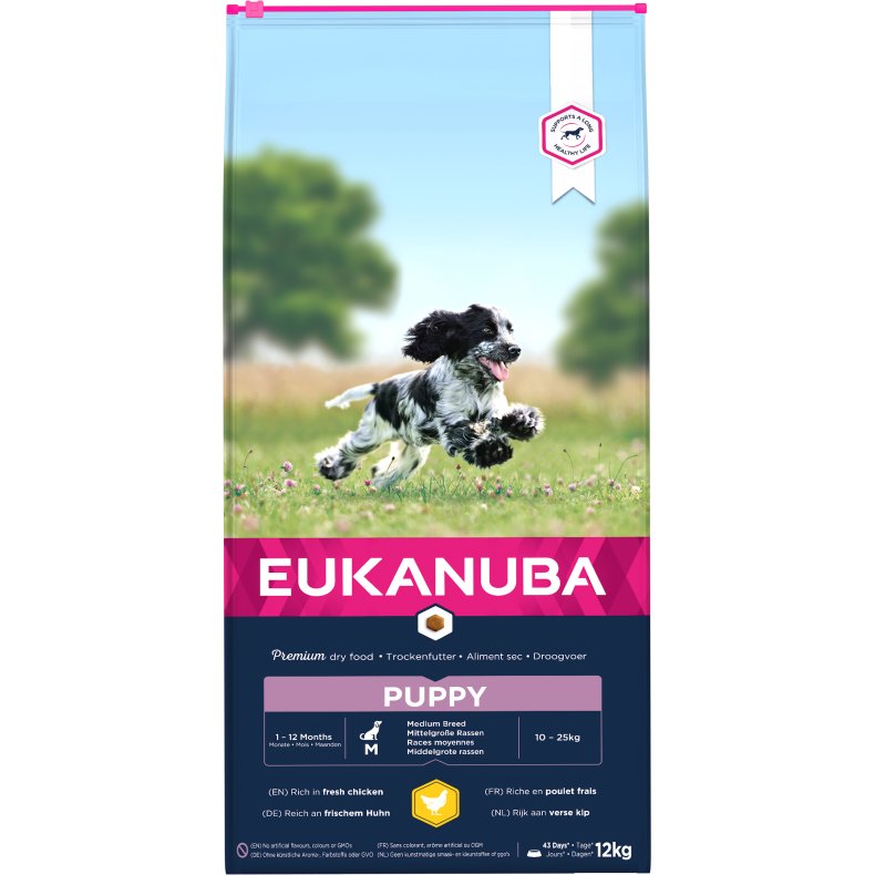 Eukanuba Puppy Medium kylling 12kg