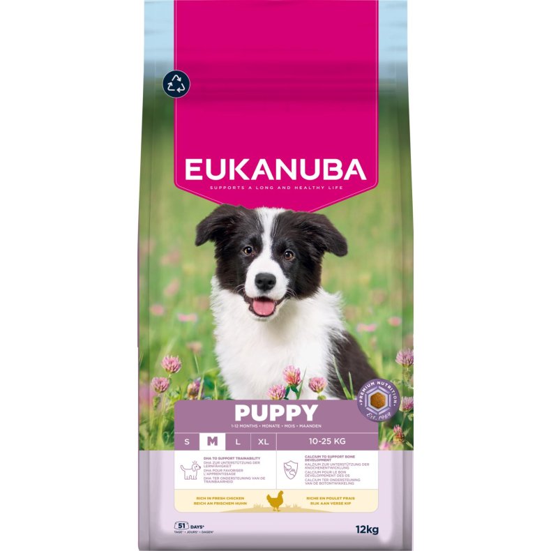 Eukanuba Puppy Medium kylling 12kg