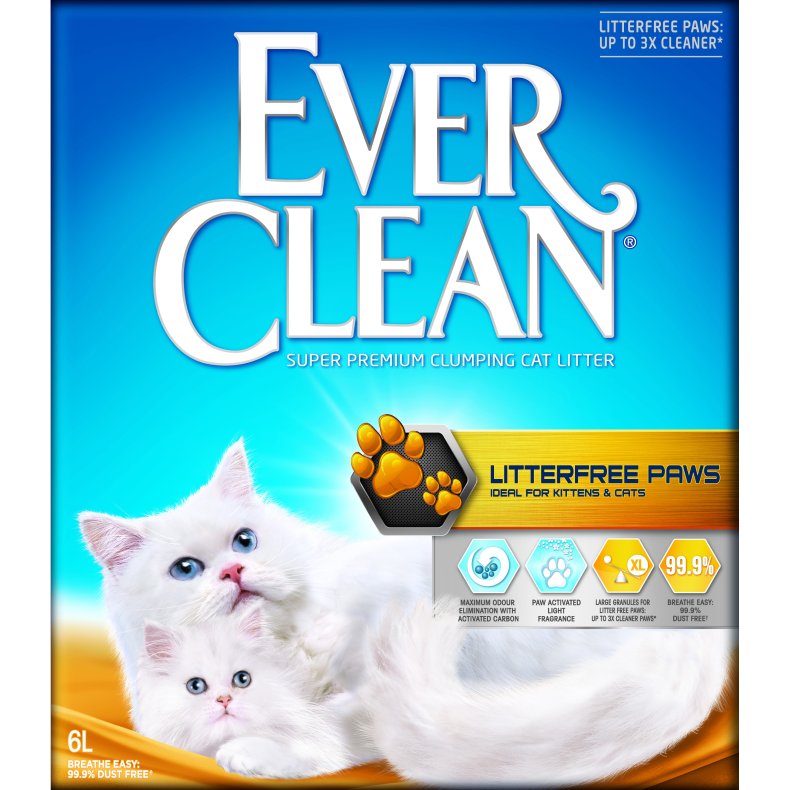 EverClean Litterfree Paws Kattegrus 10L.