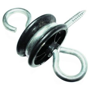 Isolator med skrue + 2 jer sort 10 stk/ps